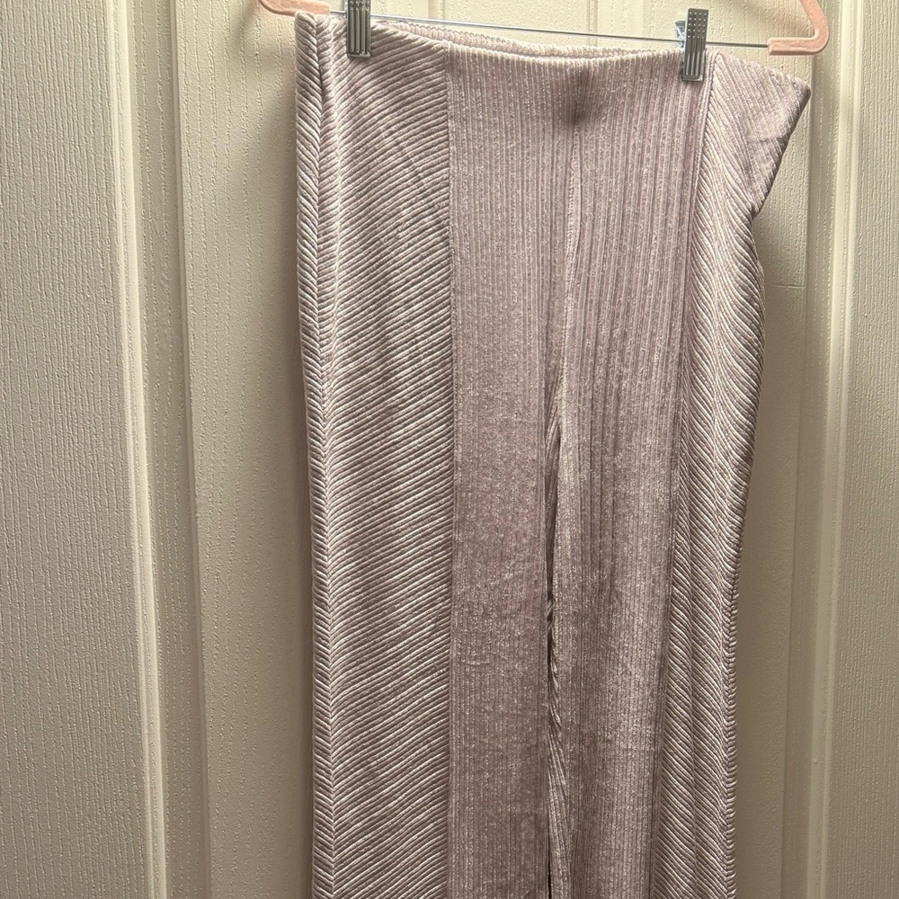 Free People NWT Star Sign Velvet Wide Leg Pull On Pants Lavender L - Picture 3 of 6